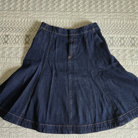 Mango Flared Denim Skirt Size Large NWOT - Picture 2 of 7